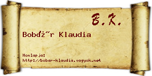 Bobár Klaudia névjegykártya