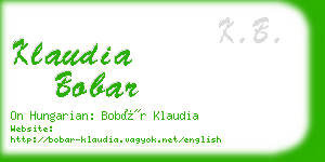 klaudia bobar business card